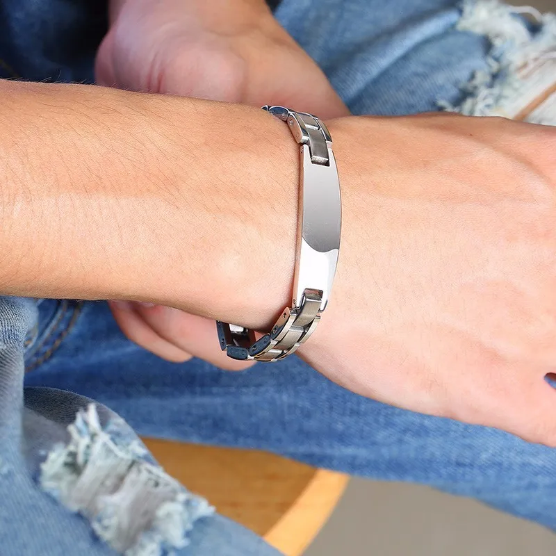 Браслет для мужчин из нержавеющей стали с гравировкой|Индивидуальные Браслеты| |