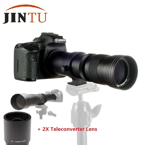 Телеобъектив JINTU 420-1600 мм F/8,3-16, телеобъектив с увеличением 2X для Sony A99V A99 A77 A68 A65 A58 A57 A55 A37 A35 A900 A850 A580