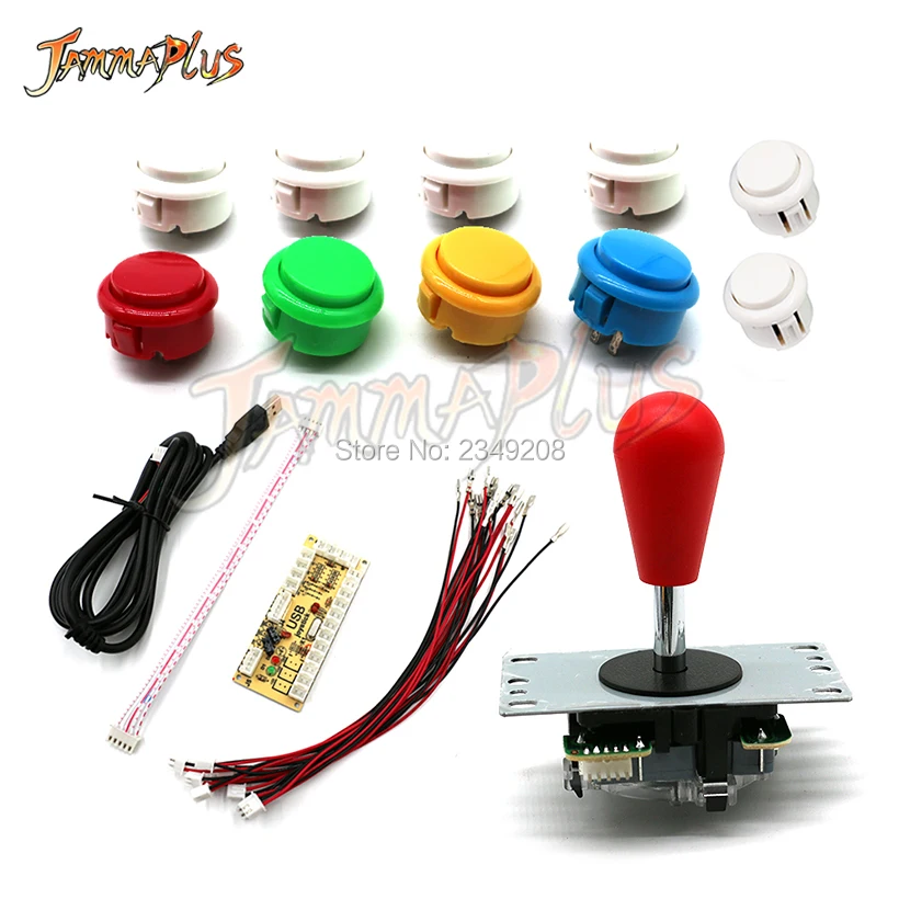 DIY аркадный джойстик в комплекте 5Pin кабель джойстика 24 мм/30 мм кнопки USB