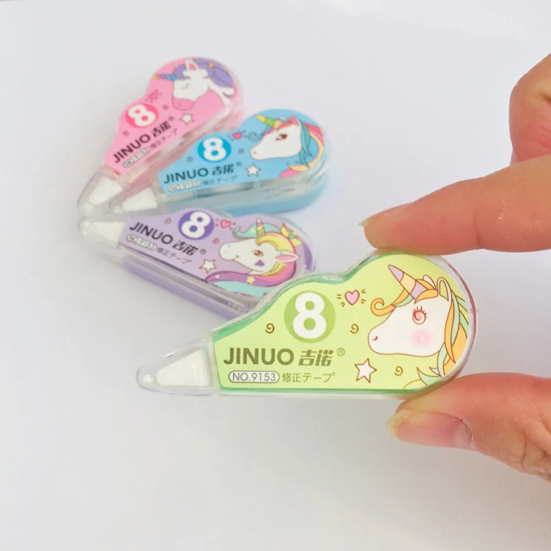 4pcs/lot Cute Unicorn Correction Tape Cartoon Animal School Writing Corrector Tools For Office Kawaii Stationery Supplies | Канцтовары