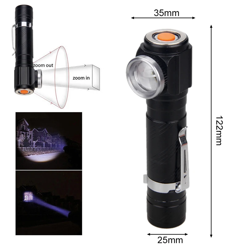 1000LM Zoom Focus T6 светодиодный налобный фонарь водонепроницаемая перезаряжаемая фара
