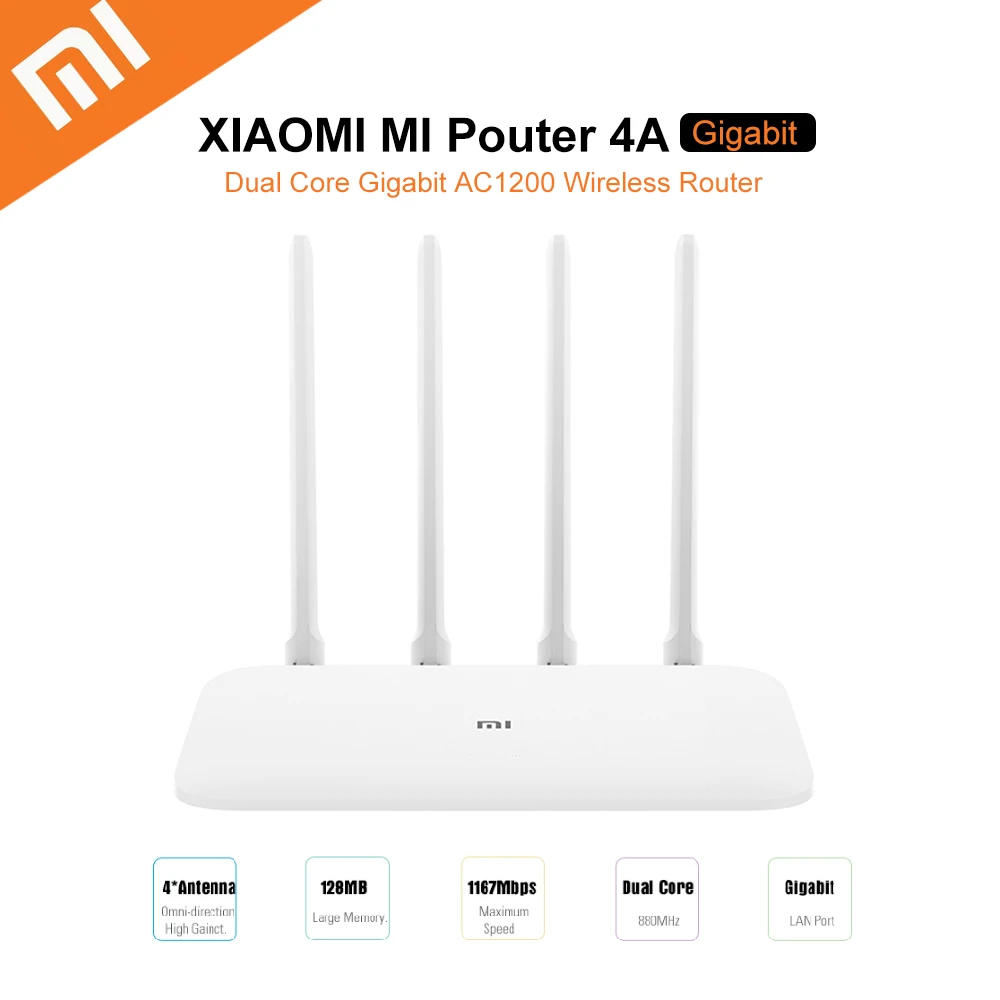 Роутер Xiaomi Mi 4A Gigabit Edition 2 4 ГГц + 5 WiFi 16 Мб ПЗУ 128 DDR3 с высоким коэффициентом усиления