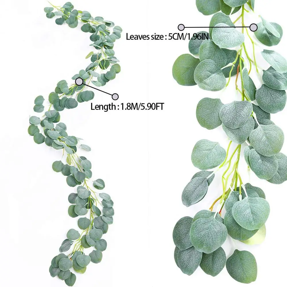 Adeeing имитирует круглые листья из ротанга эвкалипта для свадебного декора