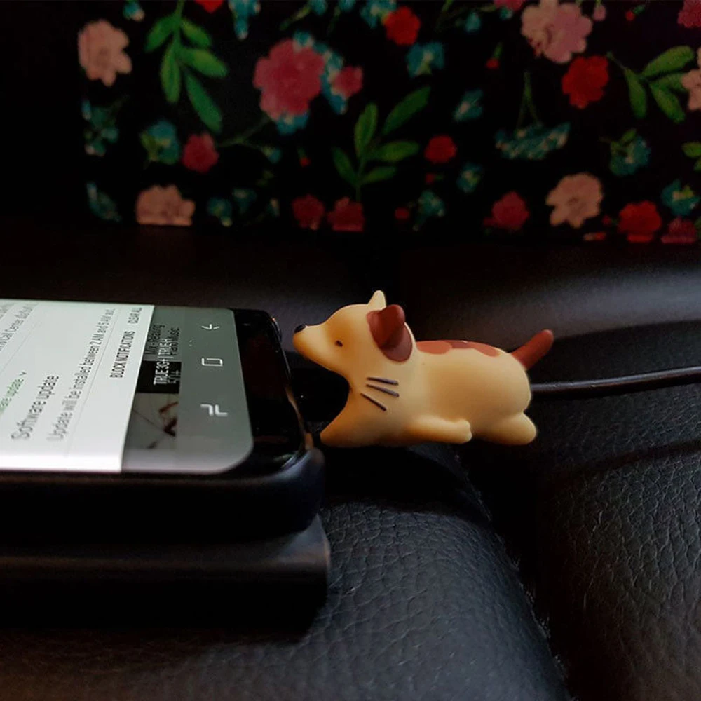 Прекрасный Маленький панда Doggy Kitty кабель укус протектор для iPhone Lightning 8 Pin намотки