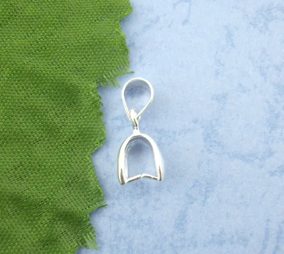 

Lovely 20PCs Silver Plated Pinch Clip Bail Beads Findings 6x19mm (B00946)