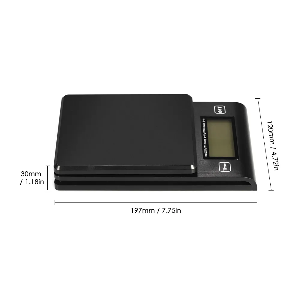 

2019 New 20kg/1g Digital Coffee Scale Kitchen Food Scale with Timer Temperature Probe LCD Display