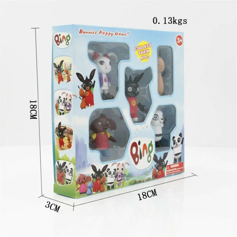 5 шт. bing пластиковая фигурка игрушка Сула флоп hoppity вуш пандо Банни кролики peluche