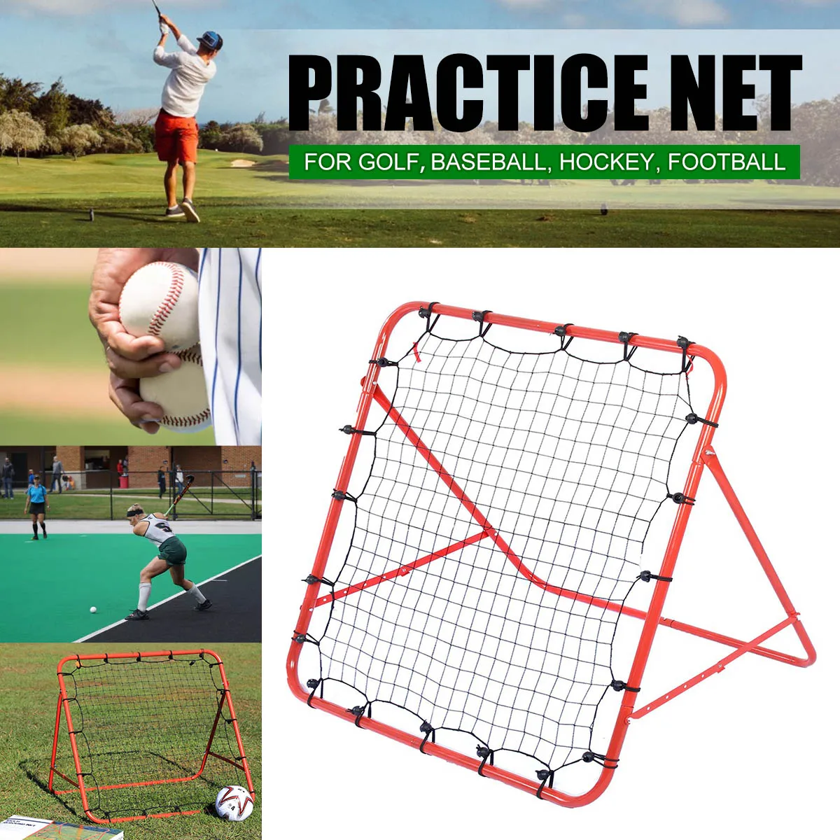 

Soccer Football Rebound Target Mesh Net Adjustable Kickback Soccer Target Goal Baseball Soccer Training Aid Tool