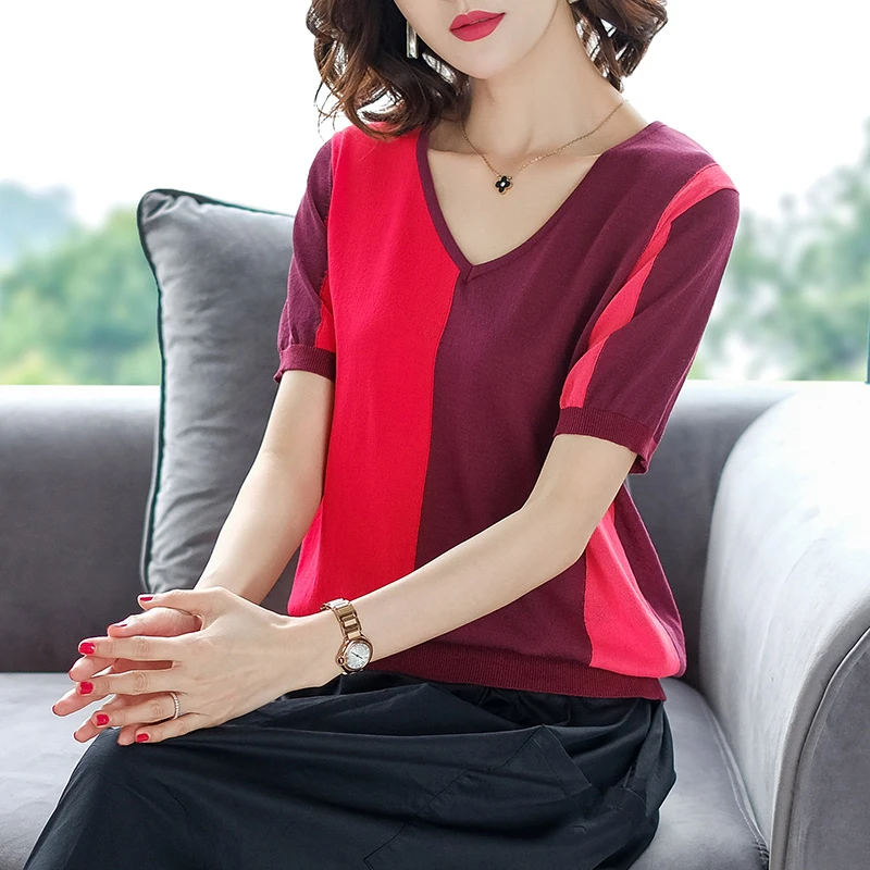Women Sweaters summer Pullover and Jumpers Crewneck patchwork Twist Pull 2021 cause Knitted top | Женская одежда