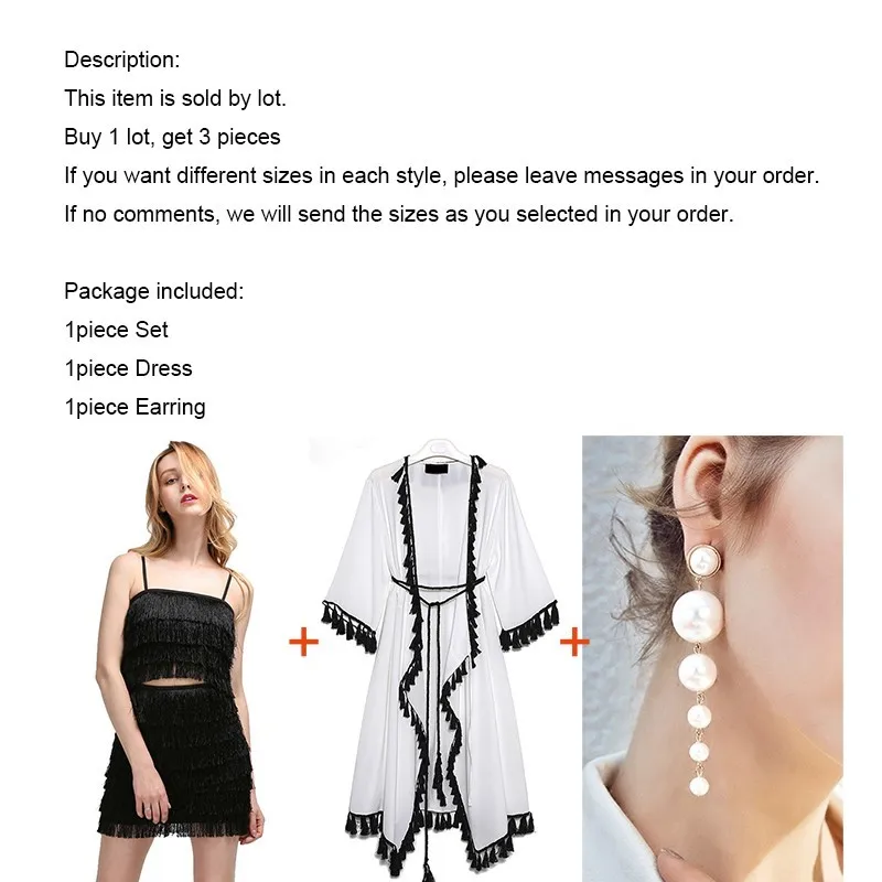 Фото TWOTWINSTYLE 3 Pieces/lot Clearance Sexy Tassel Skirt Suits V Neck Bandage Patchwork Dresses Pearl Stud Earrings 2019 Womens Set Женская TWOTWINSTYLE 3 Pieces/lot Clearance Sexy Tassel Skirt Suits V Neck Bandage Patchwork Dresses Pearl Stud Earrings 2019 Womens Set Женская
