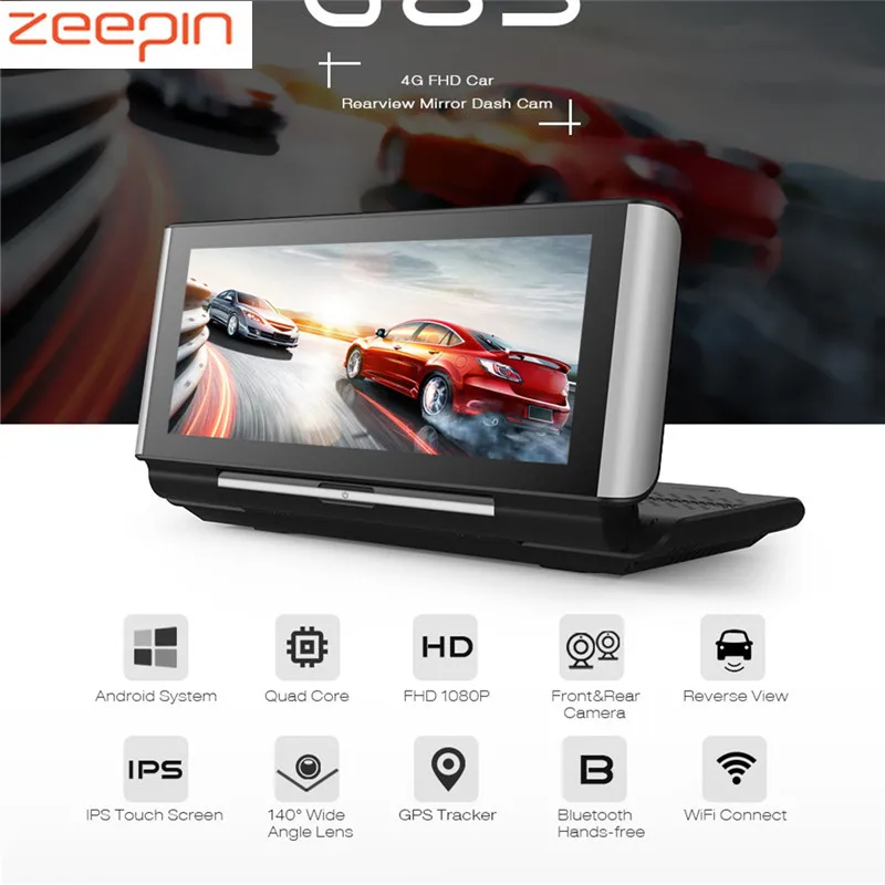 ZEEPIN 683 4G зеркало заднего вида видеорегистратор Android WiFi gps ADAS Bluetooth Hands free
