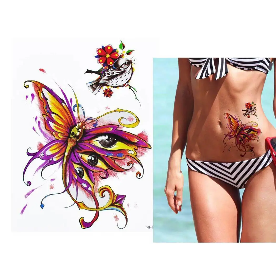 Водонепроницаемая временная татуировка наклейка тату боди арт девушка цветок