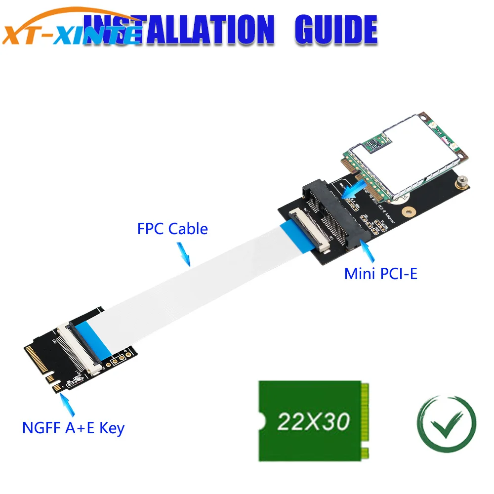 Адаптер M.2 для NGFF Key A/E/A + E/Mini PCI-E кабель FPC беспроводной адаптер Wi-Fi половинной