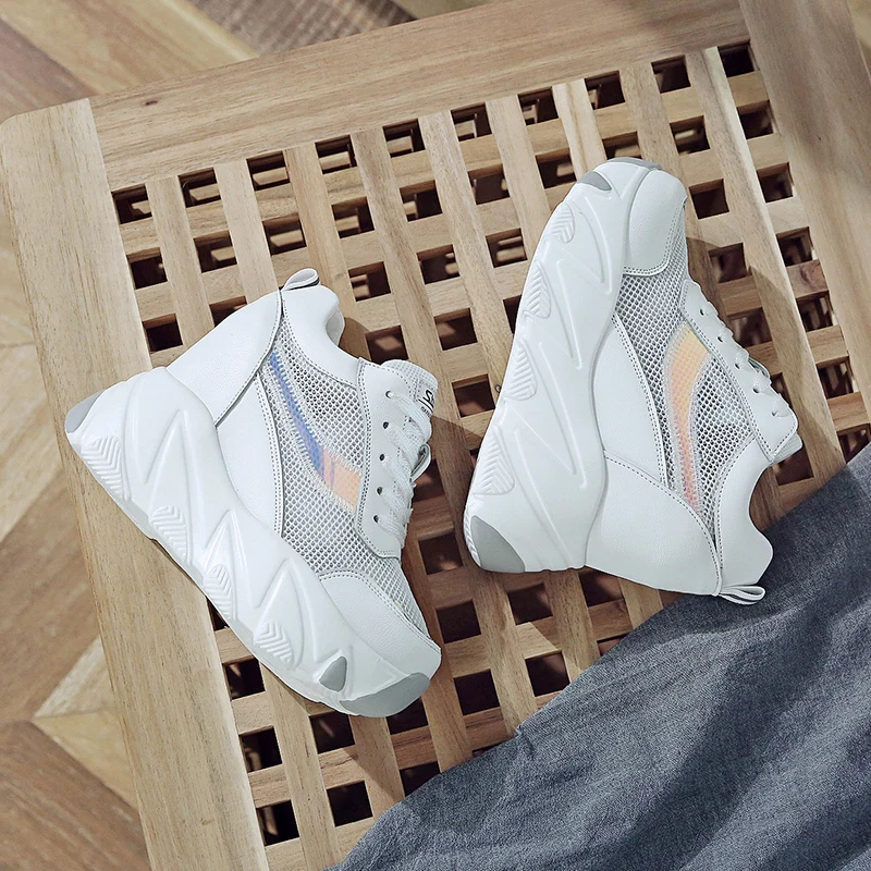 2019 женские летние кроссовки увеличивающие рост женская повседневная обувь на