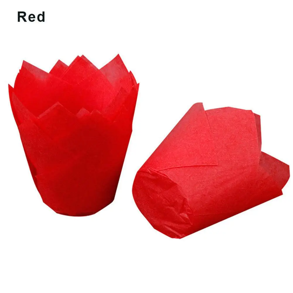 50PCS Anti-Oil Flame Shape Baking Cups Cupcake Wrapper Paper Muffin Cup Molds Kitchen Home Bakeware Decorating Tool | Дом и сад
