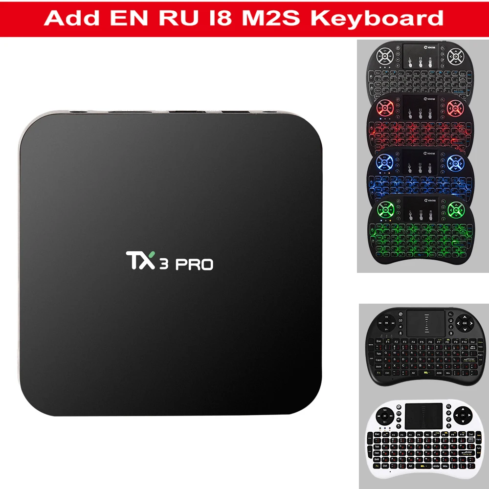 ТВ приставка TX3 Pro Android 6 0 4K 2 4G WiFi Amlogic S905X четырехъядерный 1 ГБ 8 мультимедийный