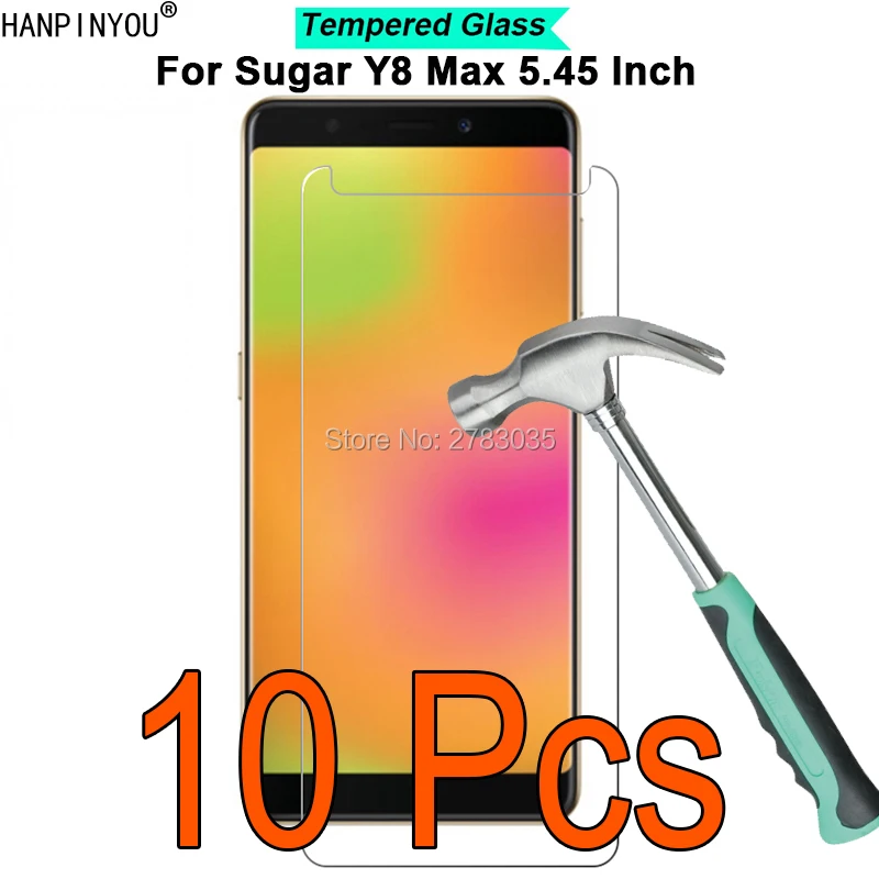 

10 шт./лот для Sugar Y8 Max 5,45 дюйма твердость 9H 2.5D ультратонкая закаленная стеклянная пленка защита для экрана