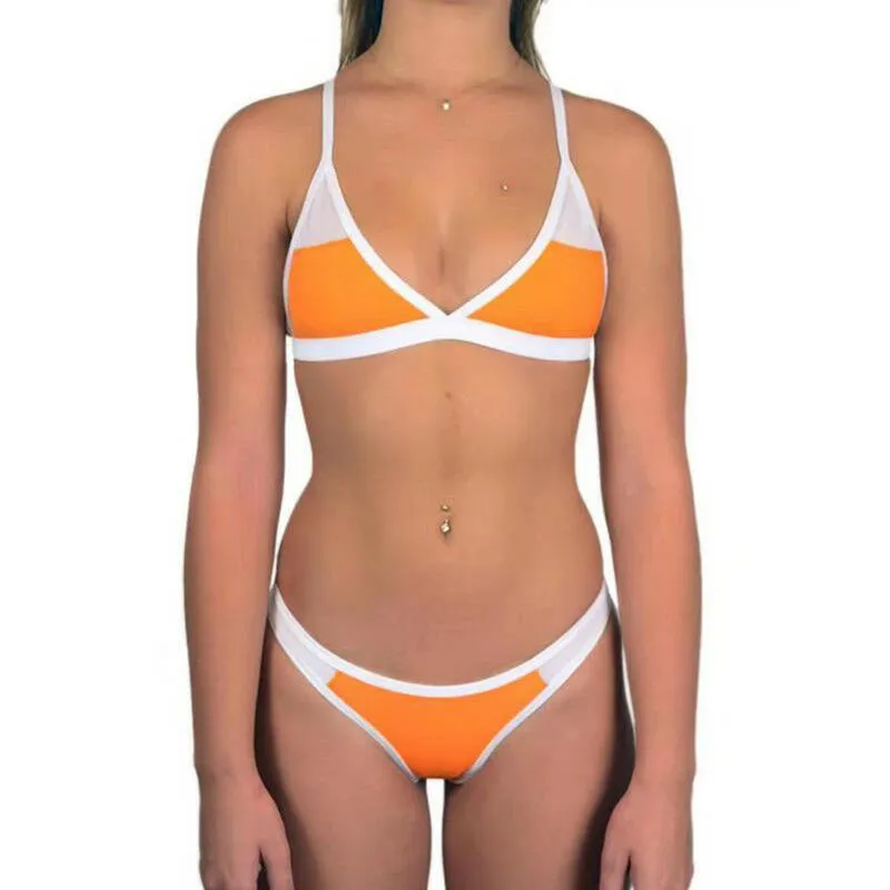 Meihuida Swimsuit Bikini 2019 Women Swimming Suit Girl Pure Color Bra Set Wireless Paded Adjustable Strap Swimwear | Женская одежда