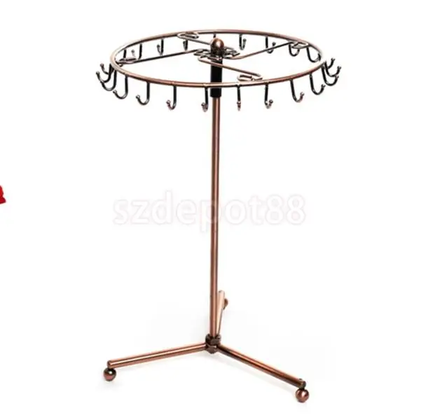 

Rotating Copper Color Metal Necklace Bracelet Holder Jewelry Display Stand