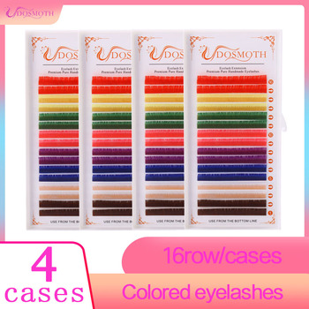 4cases  Color False eyelash synthetic ,Natural lashes,individual eyelash extension Red White Brown purple lashs