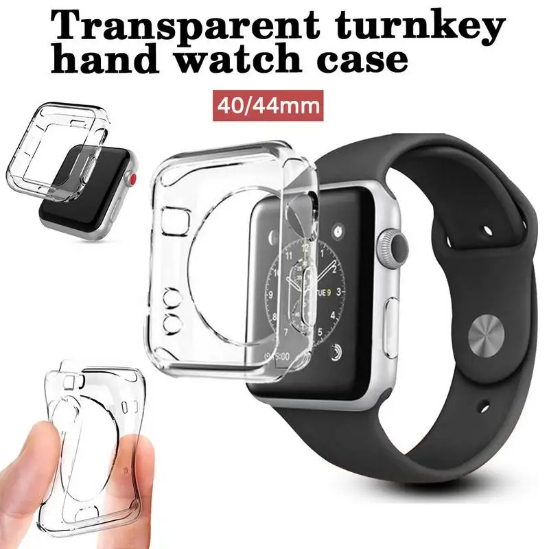 Прозрачная мягкая резина часы Чехол для Apple watch 4 поколения прозрачную защитную