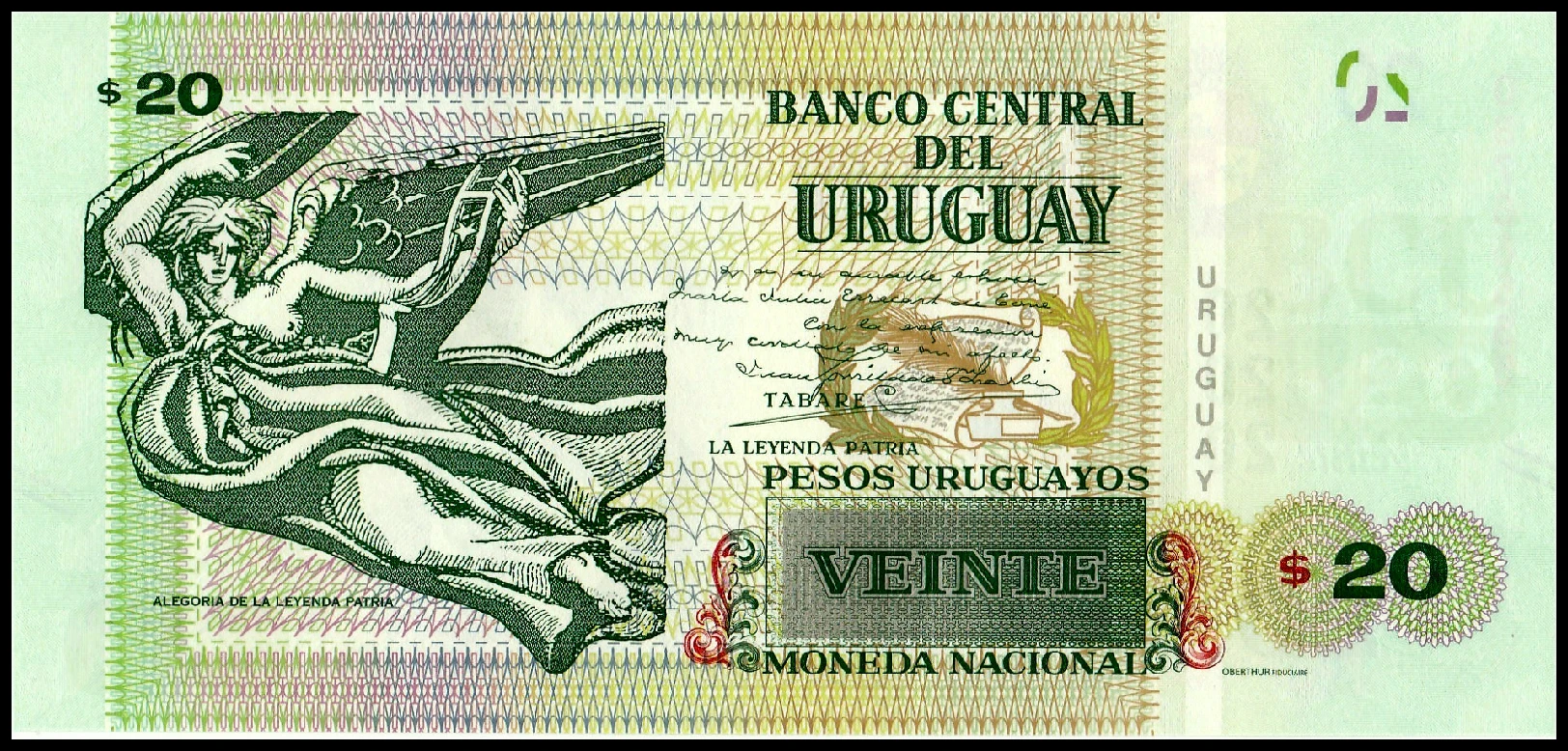 Uruguay 20 Pesos uruguayoos 2015 (2017) P Новые UNC банкноты нераспространенные коллекция подарок
