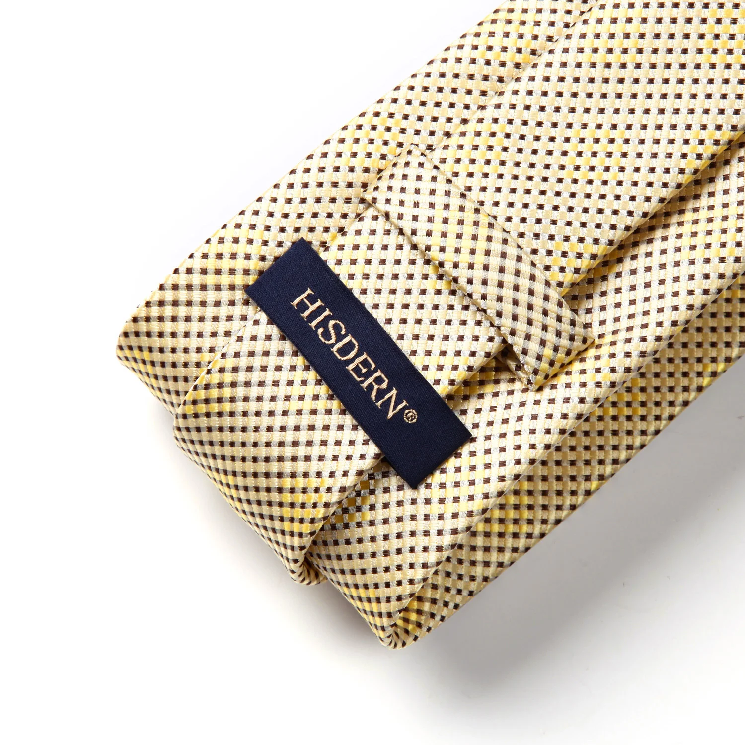 New Plaid Check Yellow Color Mens Tie Woven Silk Necktie Handkerchief Set TC631E8S | Аксессуары для одежды