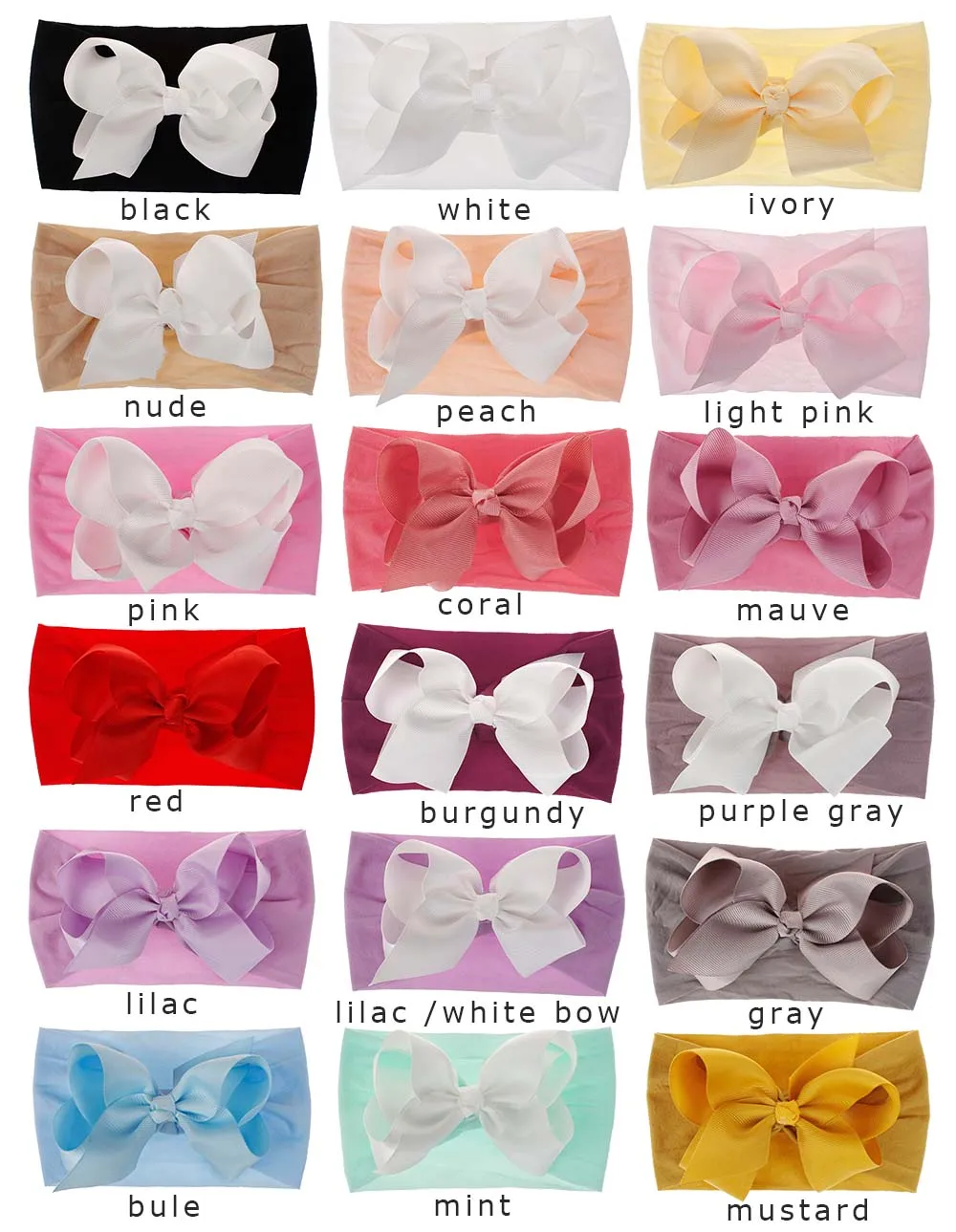 Toddler Baby Girls Headband Kids Bow Hairband Stretch Solid Turban Knot Head Wrap | Детская одежда и обувь