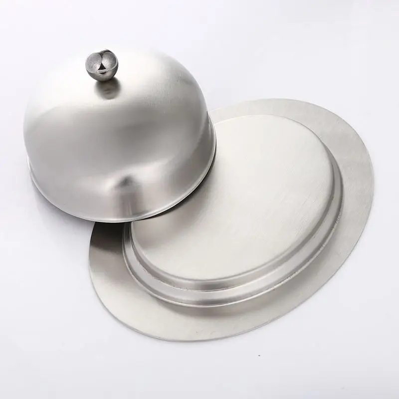 Stainless Steel Oval Butter Dish Box Container Elegant Cheese Server Storage Keeper Tray With Easy To Hold Lid | Дом и сад