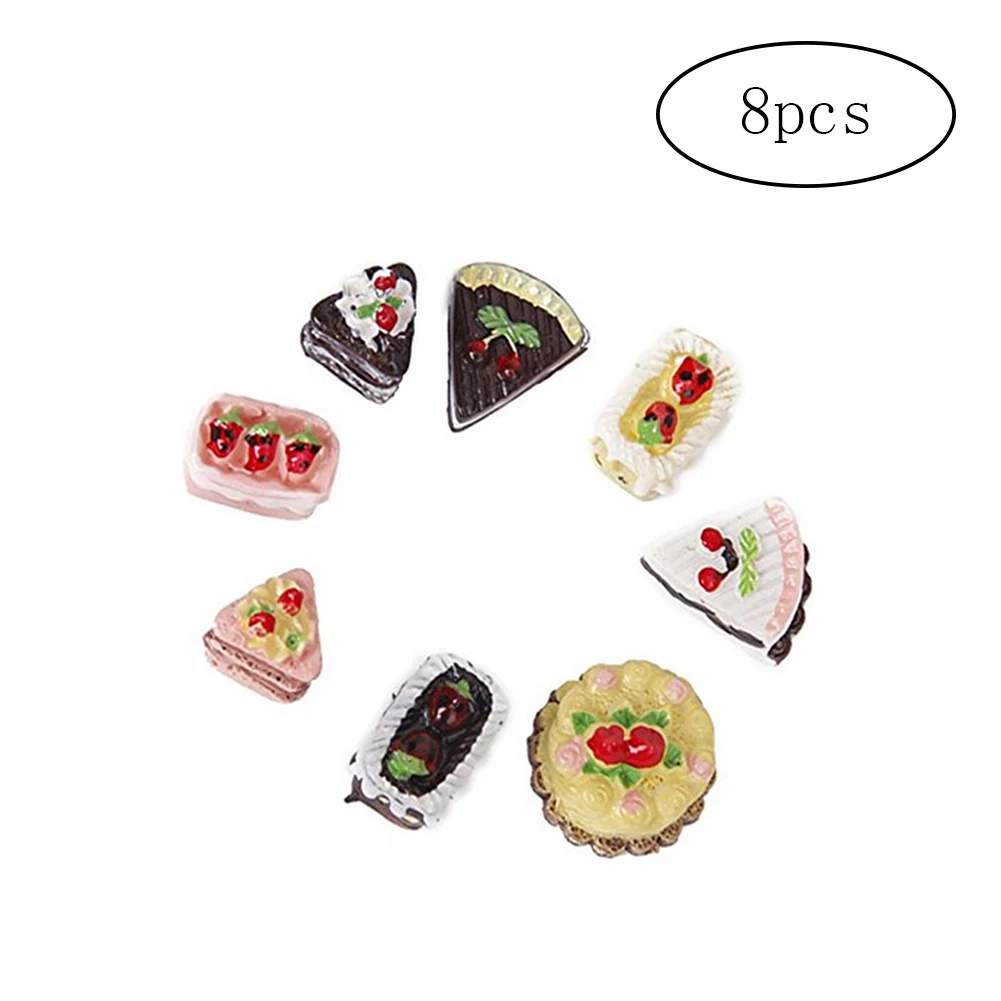 Кукольный домик 8 шт. 1/12 или 1/6 кукольный миниатюрные торты ассорти вкусов
