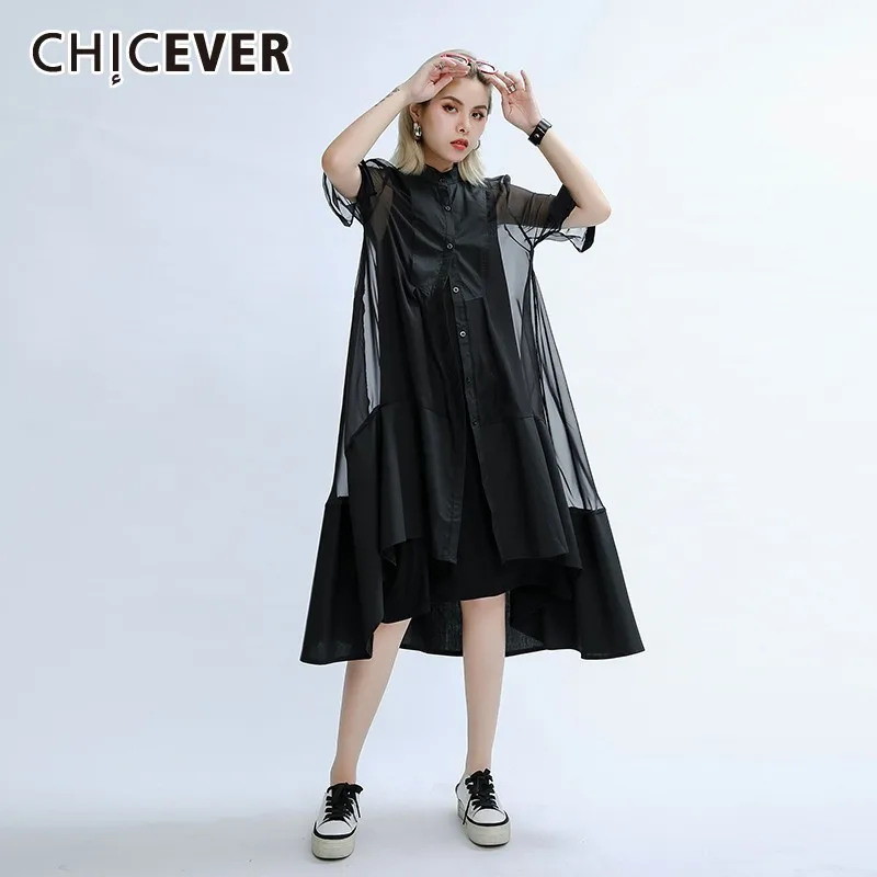 CHICEVER летний Однотонный женский комплект из двух предметов с О образным вырезом