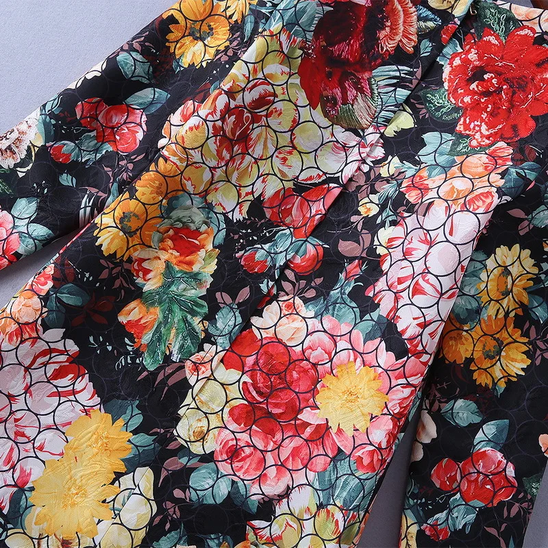 2019 Spring Party Colorful Floral Print Mini Dress Women Designer Runway Luxury Flower Appliques Sequins Female Dresses Clothes | Женская