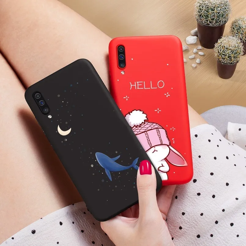 Space Planet Case For Samsung A50 3D Relief Cute Animal Cover Galaxy A30 A6 A7 A8 Plus 2018 Shockproof Bumper Rabbit |