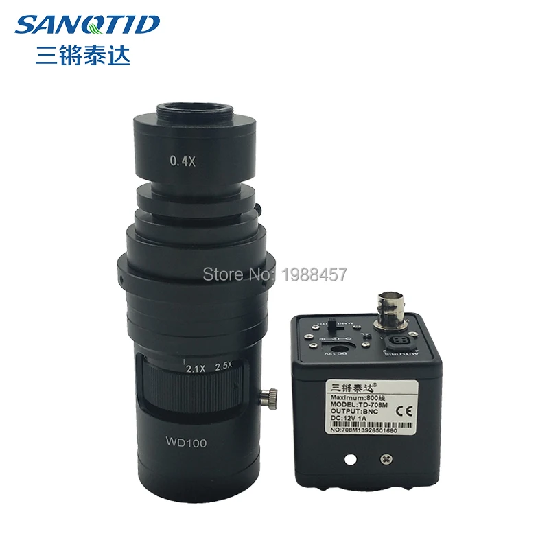Цифровой промышленный микроскоп 800TVL 1/3 CCD камера CS C/CS 0.4X объектив с поддержкой BNC