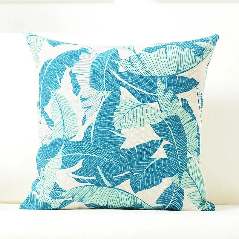 Цветочный Тропический хлопковый льняной чехол для подушки мягкий с принтом
