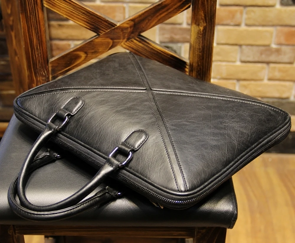

Hot Sales Black Briefcase Bag Men's Business PU Leather Laptop Satchel Portfolio Office Case Travel Crossbody Messenger Handbag