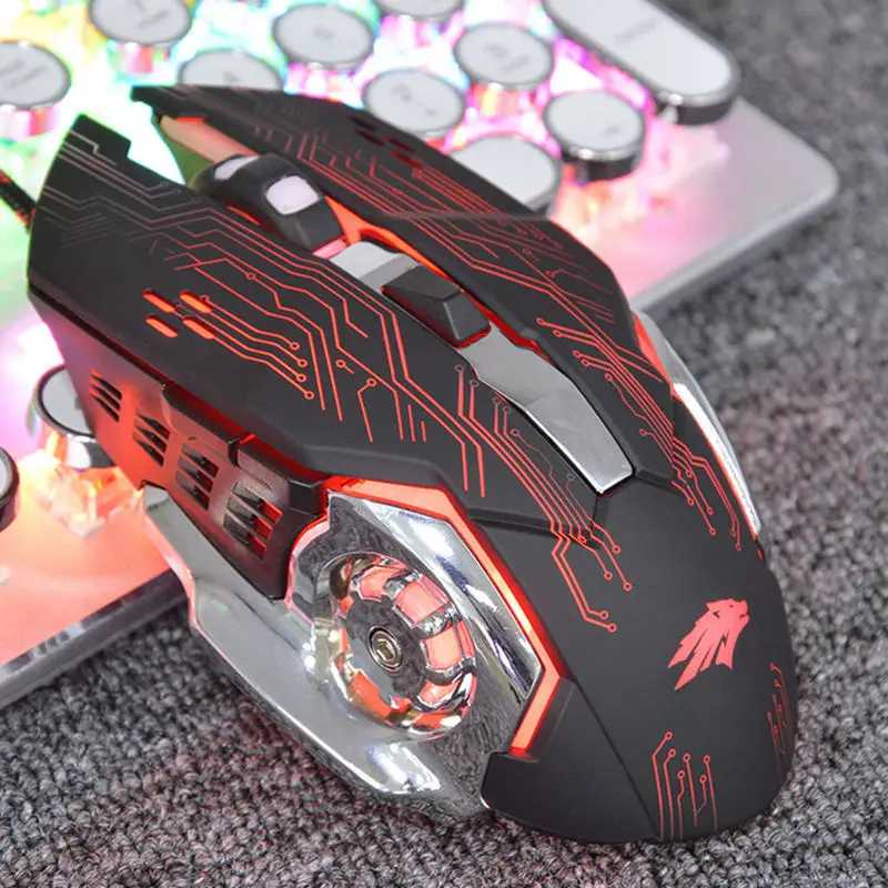 Sunrose X2 Проводная Usb компьютерная игровая мышь 6D цветные светящиеся кнопки Laptop1200Dpi