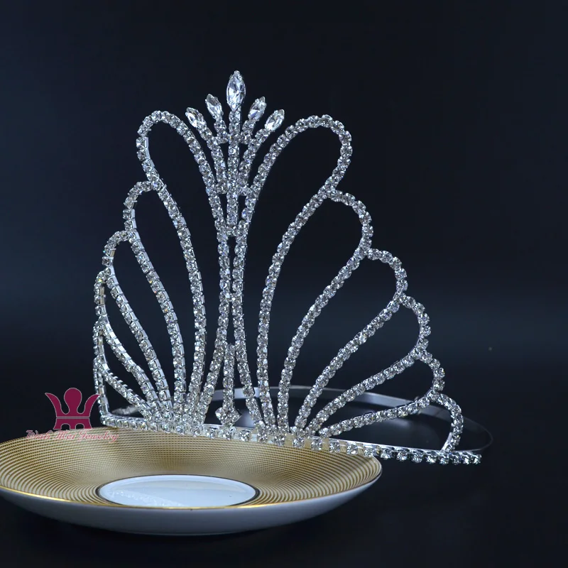 Свадебные украшения Miss beauty тиара с высокой короной стразы кристаллами свадебные