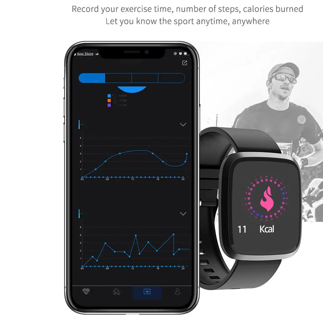 Смарт браслет ST8 Цвет Сенсорный экран сердце Bluetooth 4 0 скорость Android IOS счетчик