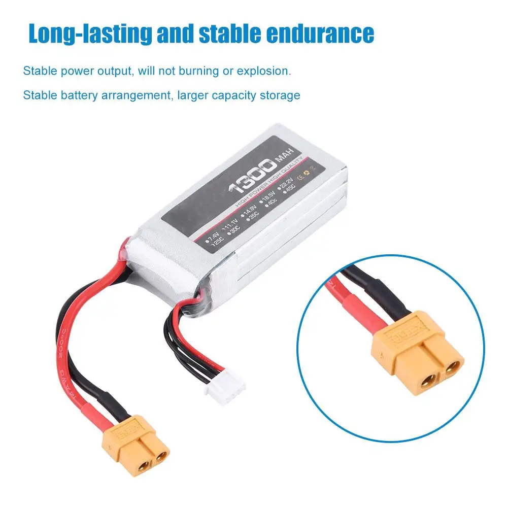 25C 1300 mAh 3 S 11 1 V Перезаряжаемые LiPo Батарея с XT60 разъем для Радиоуправляемая модель