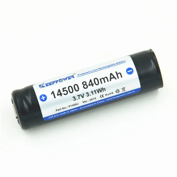 2 шт. Keeppower 14500 840 мАч 3 7 в Втч защищенная литий ионная аккумуляторная батарея