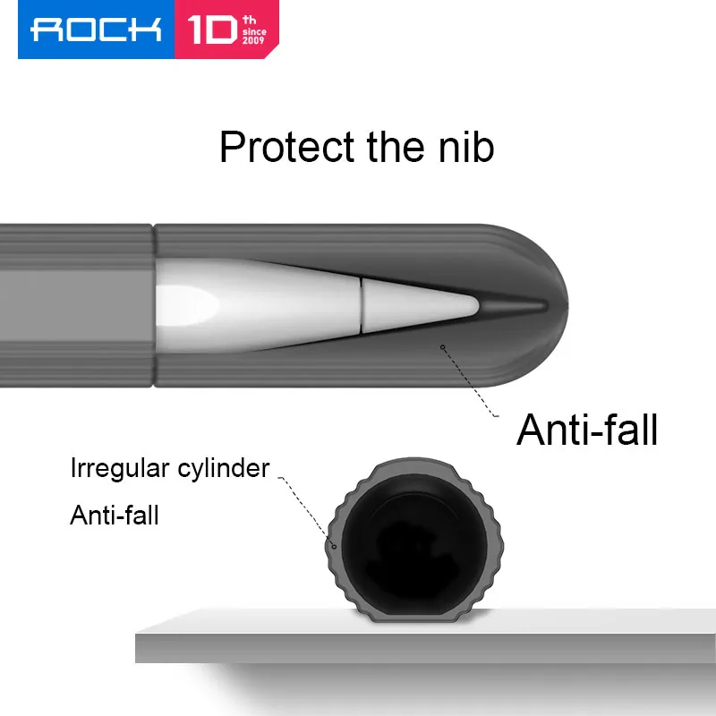 Силиконовый чехол ROCK для Apple Pencil 2 мягкая легкая Защитная крышка защиты от падения