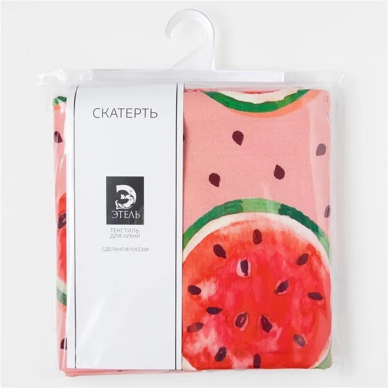 Скатерть Этель Арбузы 150×220 см репс пл. 130 г/м² 100% хлопок | Дом и сад