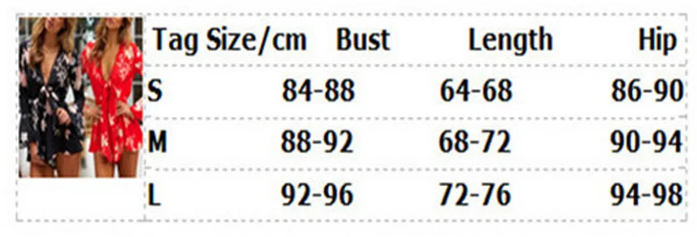 

Fashion Playsuit Boho Floral Print Chiffon Loss One Piece Playsuit Women Sexy V Neck Long Sleeve Skinny Bodysuit Lady