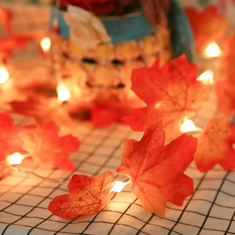 LED String Maple Leaves Fairy Garland Lights Battery Operated Holiday Garden Home Christmas Tree Decoration Lighting | Освещение