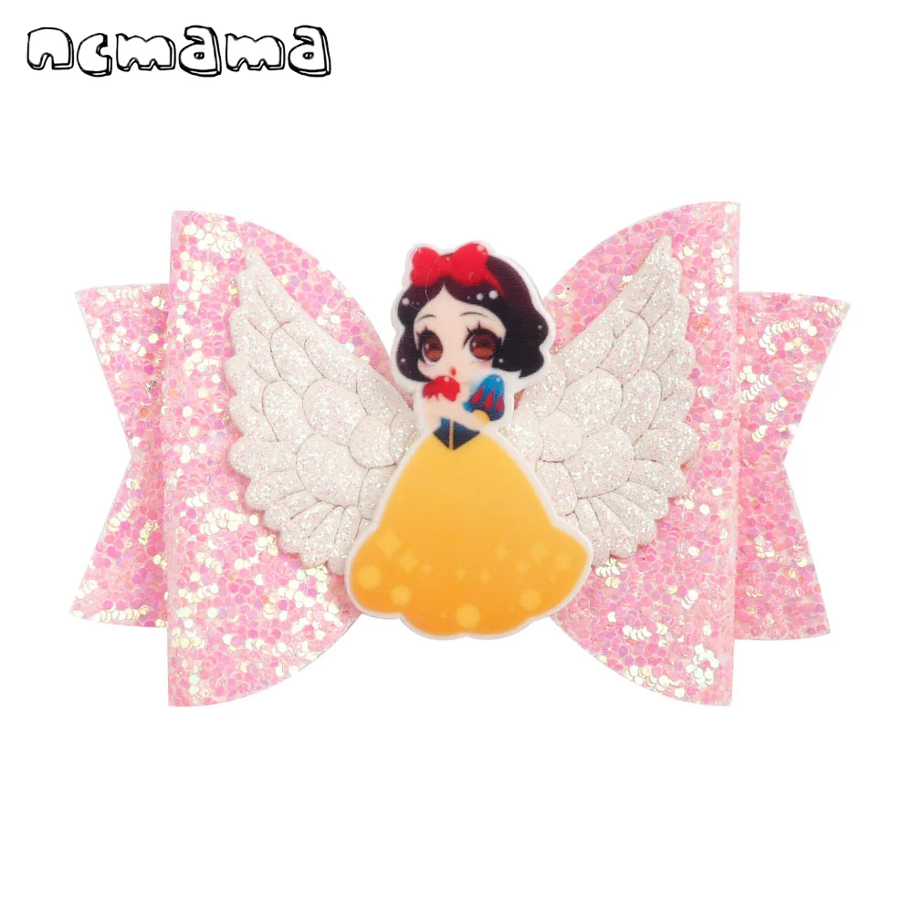 Ncmama принцесса волосы луки для девочек блестящие заколки волос 3 &quotмультфильм