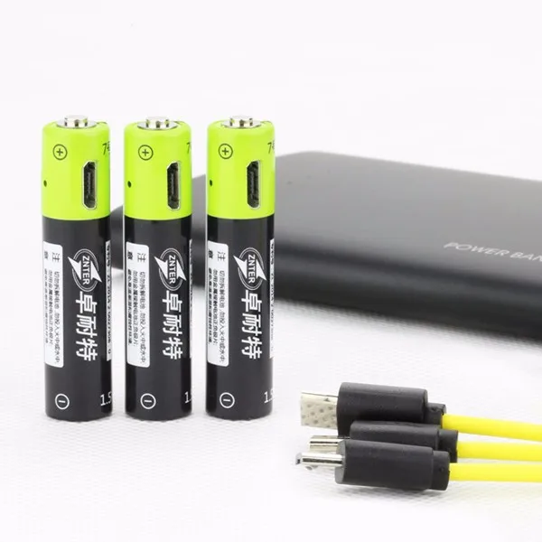 ZNTER S17 1 5 V 400mAh USB аккумуляторная батарея AAA Lipo|Перезаряжаемые батареи| |