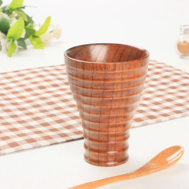 8Ounce Hand-Made Solid Wood Carving Strand Cup For Beer Coffee Milk | Дом и сад