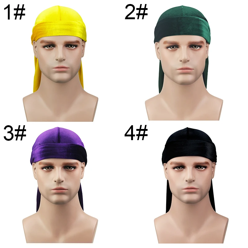 Мужская бархатная шапка-Бандана durag в стиле хип-хоп бархатные банданы Doo DU-RAG с