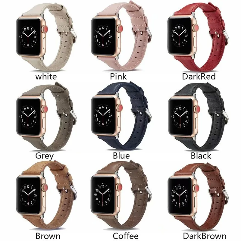 Кожаный ремешок для apple watch Band 44 мм серия SE 6 5 4 3 2 1 iwatch 38 42 браслет умные аксессуары
